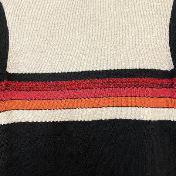 Free People Womens Linen Blend Sweater Knit Dress Color Block XS Zip Back Boho - Picture 6 of 9